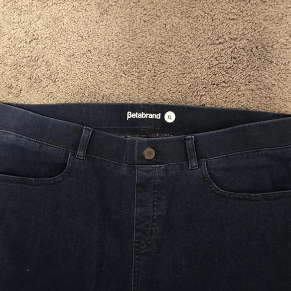 Betabrand Navy Wide-Leg Jeans for Women - Picture 2 of 5